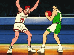 Slam Dunk Sakurago Sendo One On One GIF