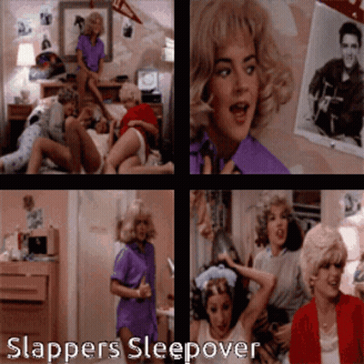 Slappers Sleepover Collage GIF