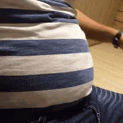 Slapping Tummy Slow Motion GIF