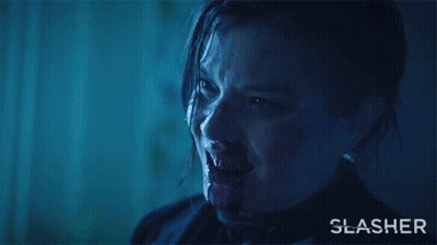 Slasher Movie Poster Woman Crying GIF
