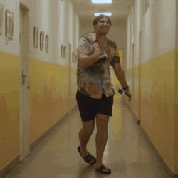 Slay Gay Walking Hallway GIF
