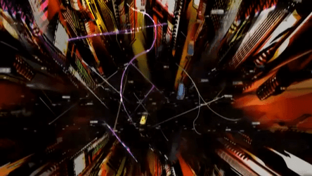 Sleek Sci Fi Futuristic City Landscape GIF