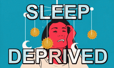 Sleep Deprived Woman Illustration GIF