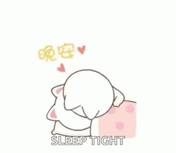 Sleep Tight Good Night Kiss Cat Couple  GIF