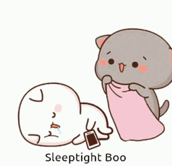 Sleep Tight Peach With Blanket  GIF