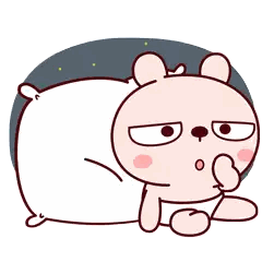 Sleeping Bear On Pillow Sticker