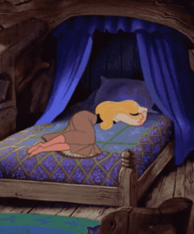 Sleeping Beauty Lying On Bed GIF