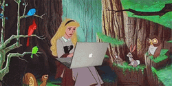 Sleeping Beauty With MacBook GIF