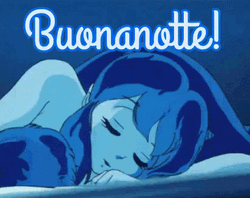 Sleeping Blue Princess Buona Notte GIF