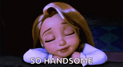 Sleeping Cartoon Girl Saying So Handsome GIF
