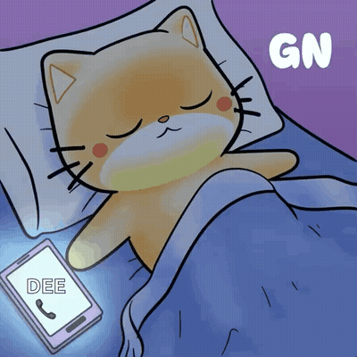 Sleeping Cat Next To Dee Phone GIF