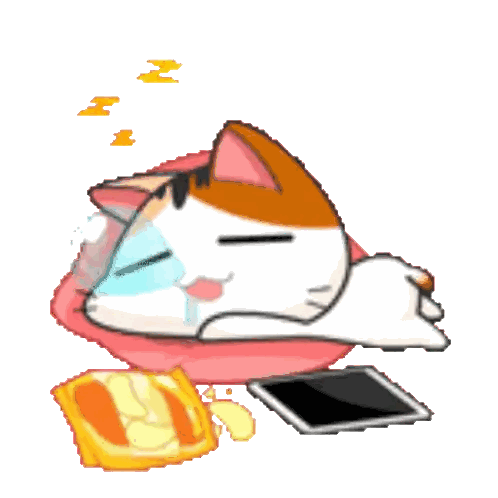 Sleeping Cat Next To Phone And Chips Sticker