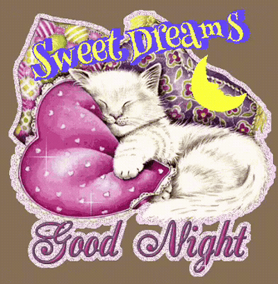 Sleeping Cat On Heart Pillow GIF
