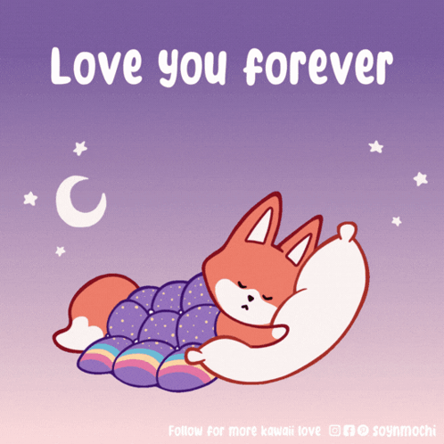 Sleeping Fox With Love You Forever GIF