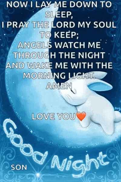 Sleeping Moon Saying Now I Lay Me Down to Sleep