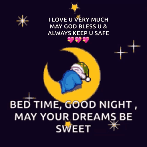 Sleeping Person On Crescent Moon GIF