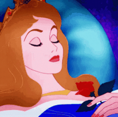 Sleeping Princess With Rose On Chest GIF