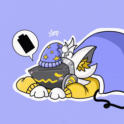 Sleeping Protogen Getting Charged GIF