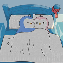 Sleeping Pudgy Penguin Snuggles GIF