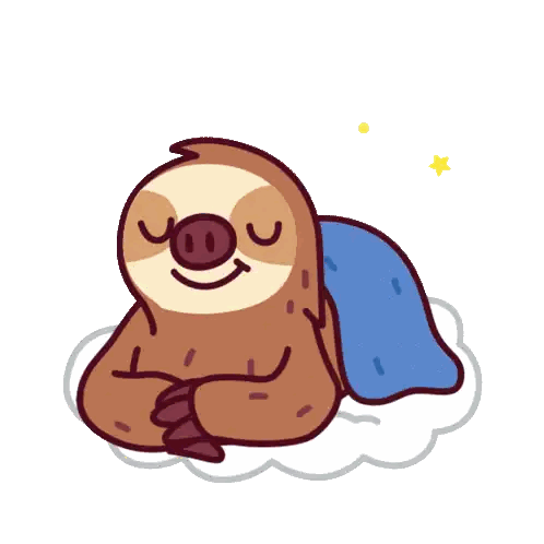 Sleeping Sloth On Cloud Sticker