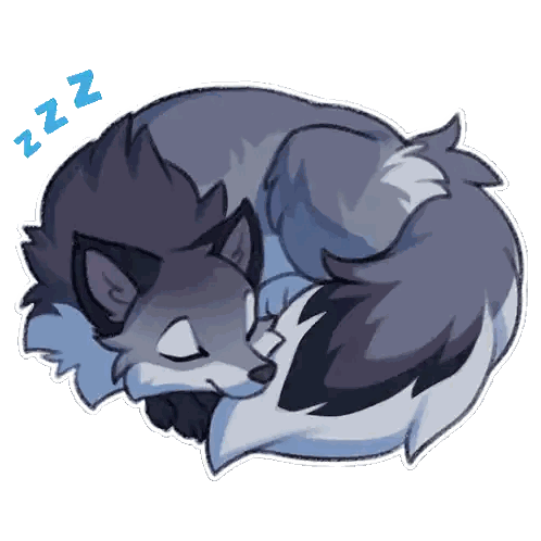 Sleeping Wolf With Zzz Sticker