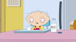 Sleepless Stewie Griffin Drinking Milk GIF