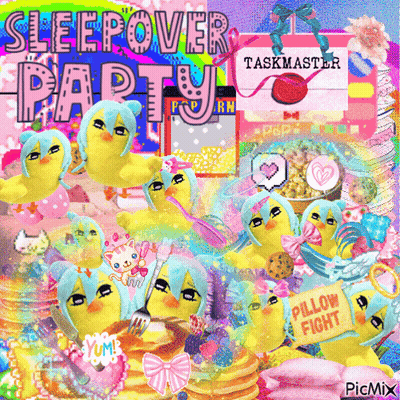 Sleepover Pillow Fight Poster GIF