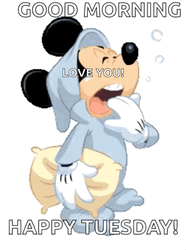 Sleepy Animated Mickey Good Morning GIF