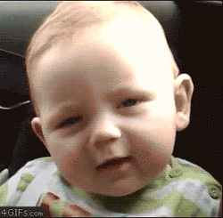 Sleepy Baby Surprised Smile Meme GIF