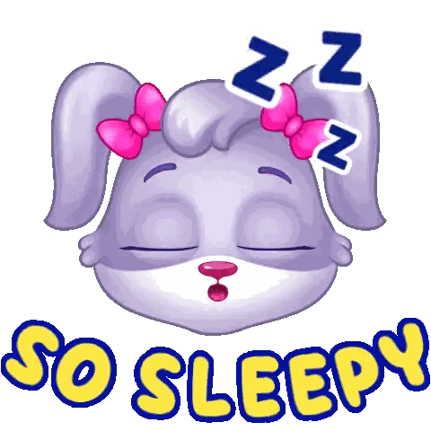 Sleepy Bunny Cartoon Sticker