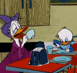 Sleepy Daisy Duck Drinking Monday Coffee GIF