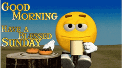 Sleepy Emoji Drinking Sunday Coffee
