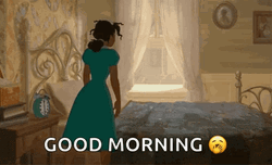 Sleepy Good Morning Princess Tiana GIF