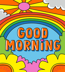 Sleepy Good Morning Rainbow Art GIF