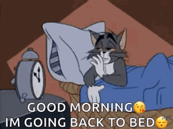 Sleepy Good Morning Tom Cat GIF
