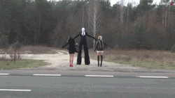 Slenderman Raise His Hands GIF