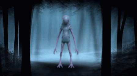 Slenderman Standing In The Forest GIF