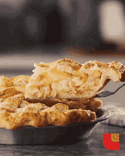 Slice Of Apple Pie Being Taken Out GIF