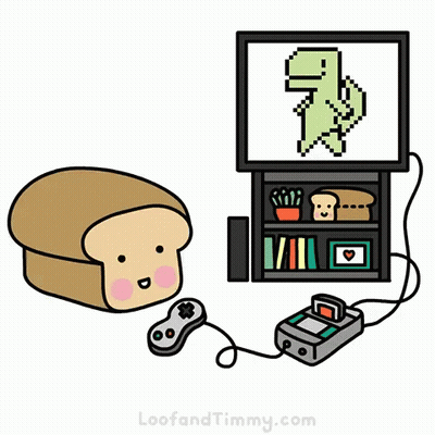 Slice Of Bread Playing Video Game Loofandtimmy.com GIF