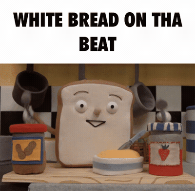 Slice Of Bread Saying White Bread On Tha Beat GIF