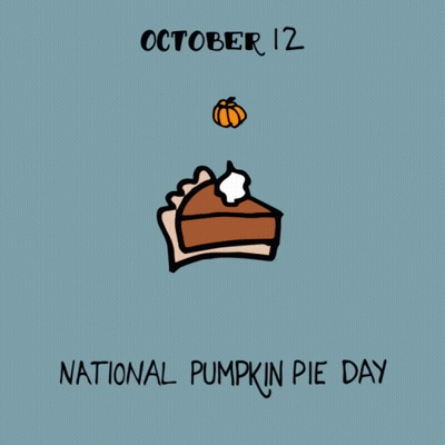 Slice Of Pumpkin Pie Surrounded By Pumpkins GIF