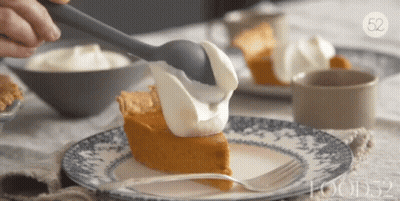 Slice Of Pumpkin Pie With Whipped Cream GIF