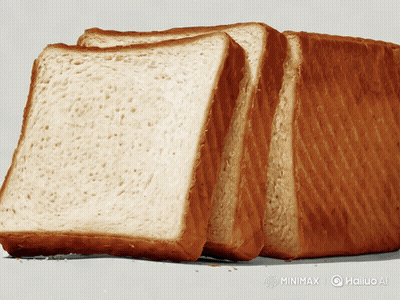 Sliced Loaf Of Bread On Gray Background GIF
