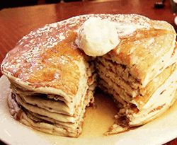 Sliced Pancake Melting Butter GIF