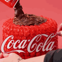 Slicing Coca-Cola Coke Cake GIF