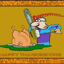 Slicing Turkey Animated Happy Thanksgiving GIF