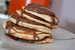 Sliding Chocolate Tower Pancake GIF