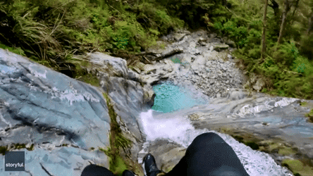 Sliding Waterslide Facefront Mishap GIF