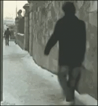 Slip Man Walking On The Passage GIF