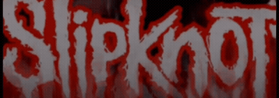 Slipknot In Red And White On Black Background GIF